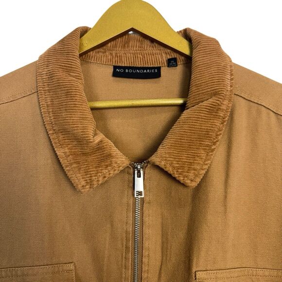 No Boundaries Canvas Duck Jacket Mens 3XL Brown Corduroy Barn Chore Y2K - Picture 3 of 11